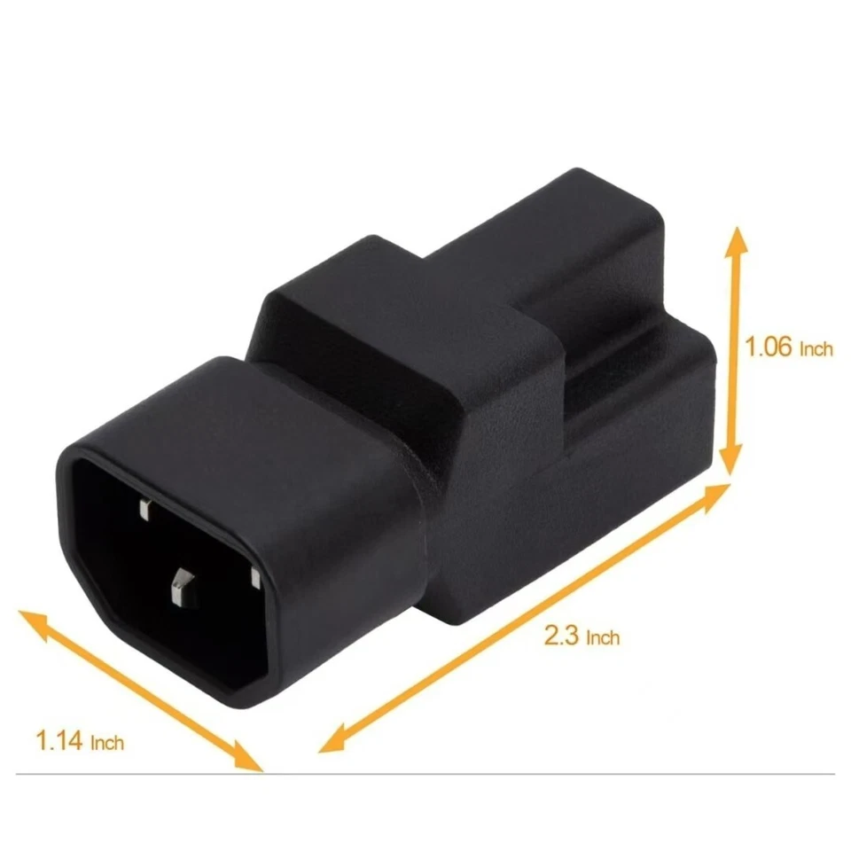IEC 320 C14 to Nema 5-15R AC Adapter 3Pole Male to USA 3Pole Female AC Converter - Image 4 of 4