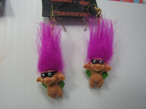 3 PAAR HALLOWEEN MASKIERTE MANN OHRRINGE - 2" Russ Troll Puppen - NEU IN ORIGINAL TASCHE - Bild 5 von 11