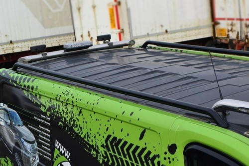 Black Stainless Roof Rails For Volkswagen Transporter T6 Caravelle LWB 2015-2019 - Picture 3 of 4