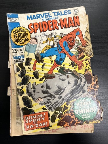 Marvel Tales #30 Spider-Man Rhino Ka-Zar Marvel Comics 1971 Comic Book (Com984)