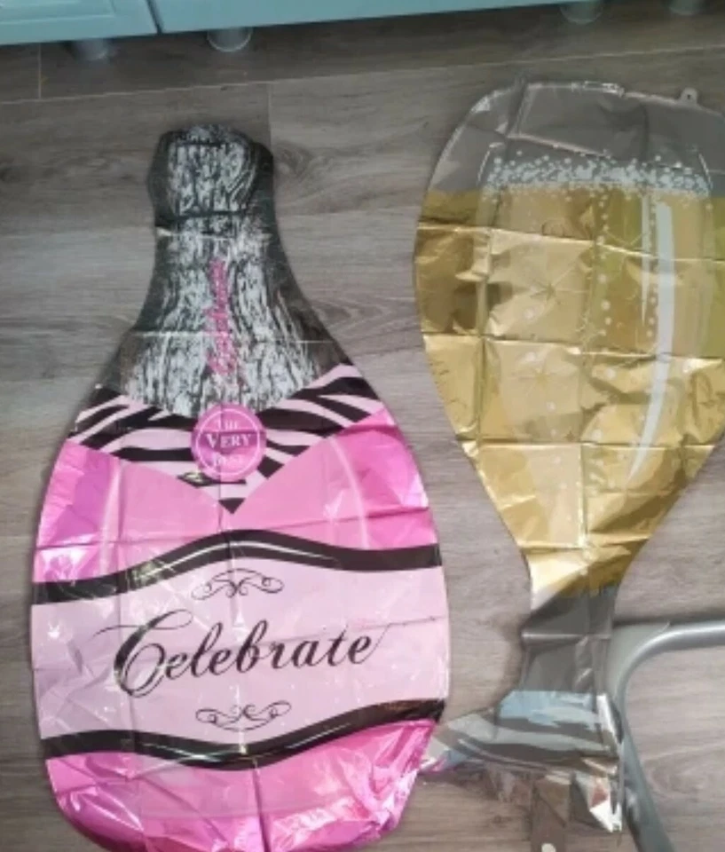 Globo de helio grande con copa de champán para decoraciones de fiesta Foto 3 de 4