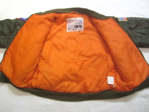 Up And Away Air Force Green Kids Top Gun Bomber Jacket Youth Small 8 - Picture 15 of 19