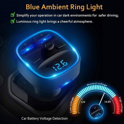 Wireless Car FM Transmitter with BT 50 MP3 Player Dual USB Charger*. - Afbeelding 6 van 6