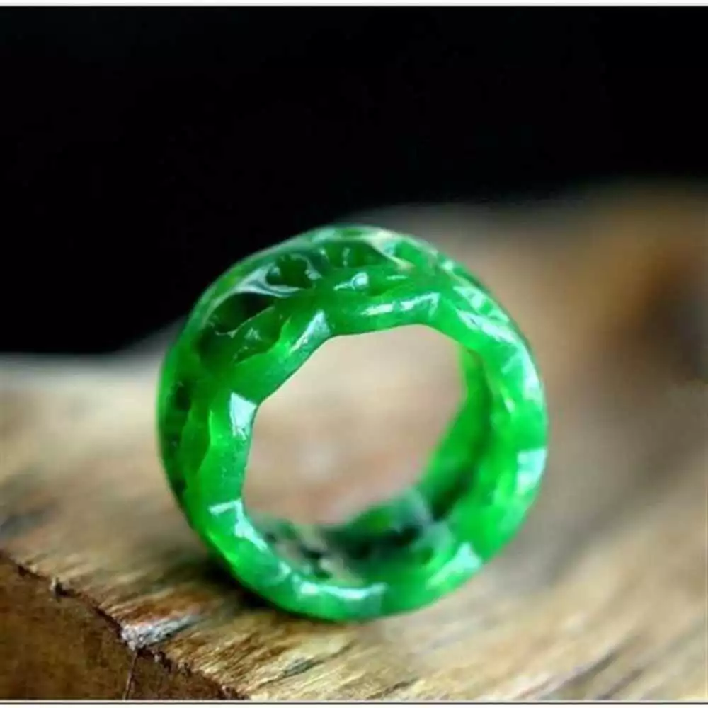Green Jadeite Jade Ring Band Real Genuine Grade A Size 8 Cultured
