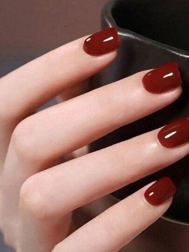 Short Square False Nails. Full Cover Fake Nail Tips. Many Colors - Picture 8 of 19