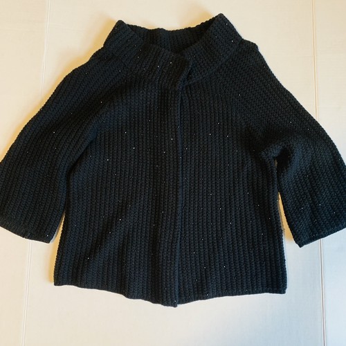 Jones New York Collection Womens Black Holiday Sparkle Beaded Knit Sweater - Picture 4 of 9