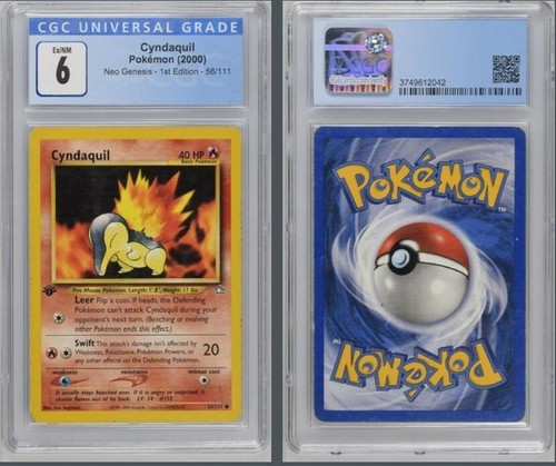 ⚡🔥 CGC 6.0 1st Edition Typhlosion + Cyndaquil Set Neo Genesis 🔥⚡ EX/NM Pokemon - Picture 2 of 2