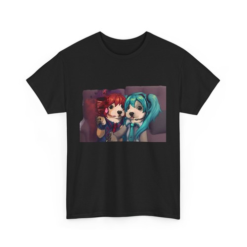 Kasane Teto & Hatsune Miku Dog Meme Unisex Heavy Cotton Anime T-Shirt - Picture 3 of 4