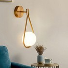 Wall Lamp Gold Wall Sconce Light Fixtures f/ Bathroom Bedroom Modern Glass Ball