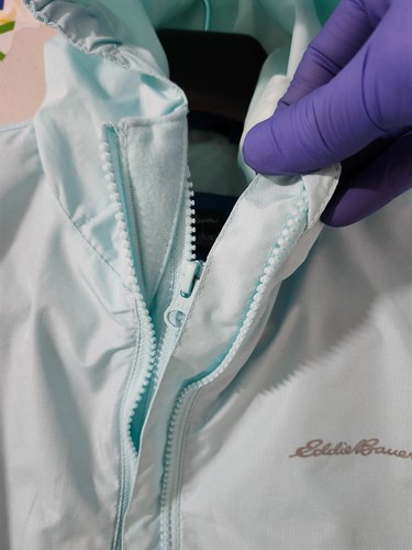 Eddie Bauer Jacket Girls XS Windbreaker Shell Zip Hoodie Mesh Lined Colorblock - Picture 7 of 20