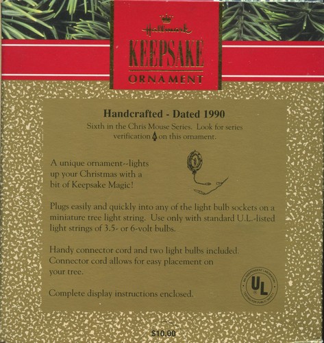 Chris Maus Kranz 1990 Magic Light 6. in Serie Hallmark Ornament Vintage in Box - Bild 2 von 4