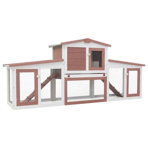 2 Layers Chicken Coop Rabbit Hutch Large House Run Wooden Cage Bunny Pet Outdoor - Picture 20 of 22