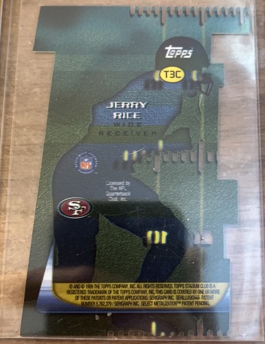 1999 Stadium Club 3x3 Luminescent Jerry Rice 3X3 Card #T3C - Picture 2 of 3