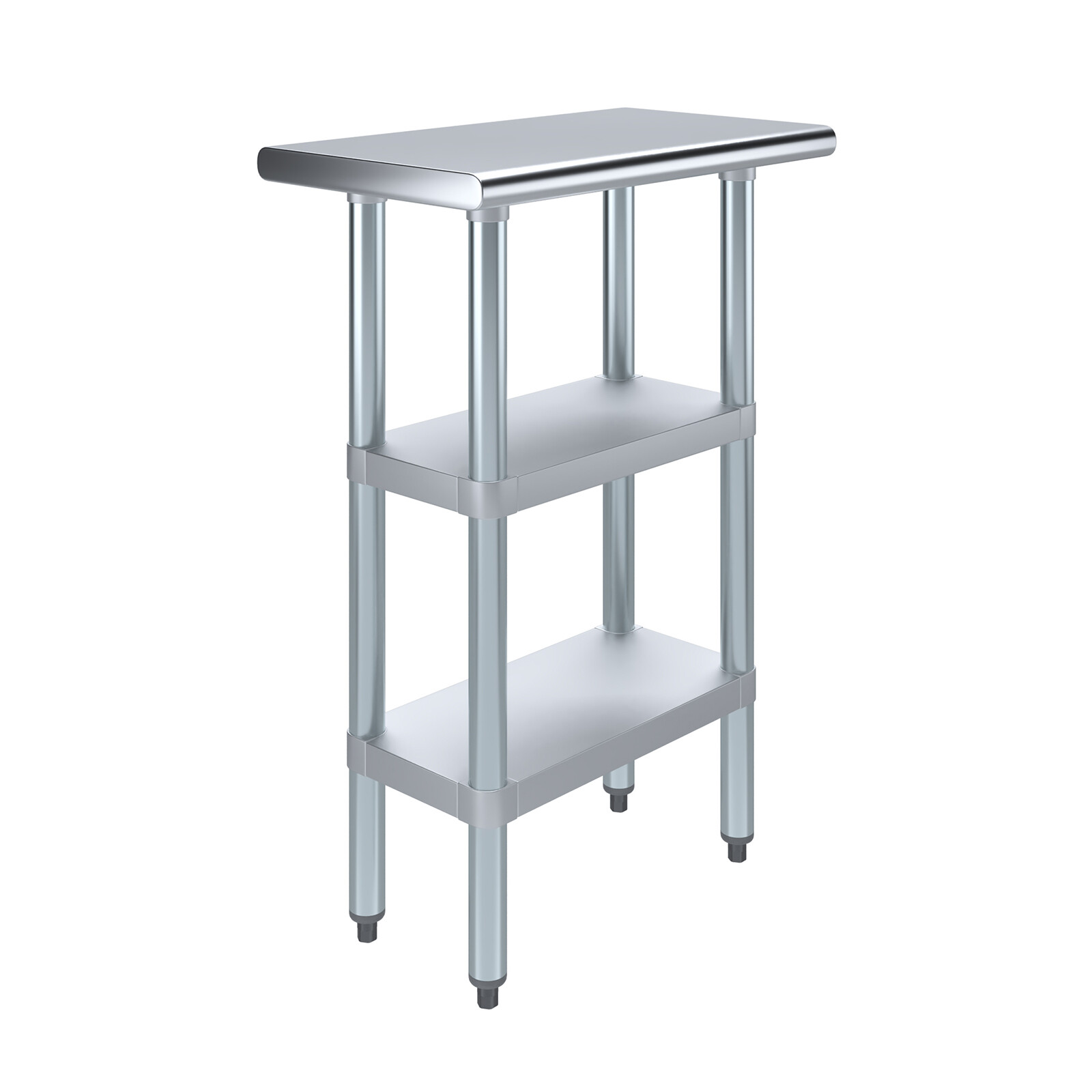 Stainless Steel Work Table with 2 Under Shelves | Metal Utility Table Workbench