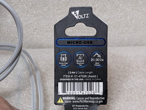 🔥NEW🔥 Voltz Kev-lar Fiber 8ft USB Cable - Apple iPhone/iPad or Micro-USB (A2) - Picture 26 of 32