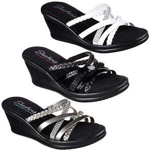Skechers rumblers wild child women wedge sandals memory foam | eBay