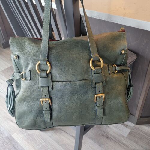 Vtg 80s Dooney Bourke Sample OOAK Florentine LG Satchel Bag One Of A Kind Sage - Picture 3 of 16