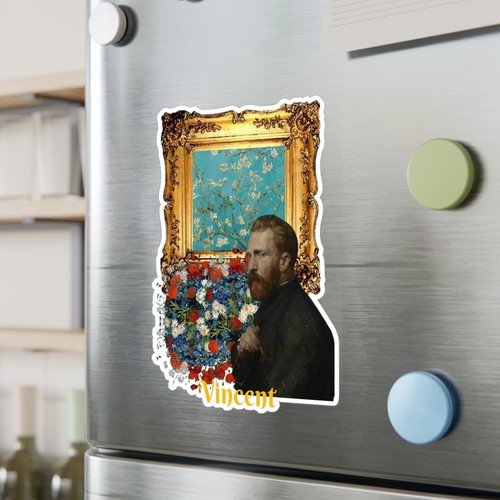 Vinyl Sticker / Decal - Vincent Van Gogh Cherry Blossom Flowers Portrait Collage - Imagen 12 de 13