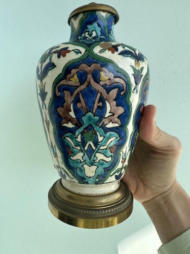 ANTIQUE 18TH Century IZNIK VASE FLORAL MOUNTED GILT BRONZE - Picture 13 of 15