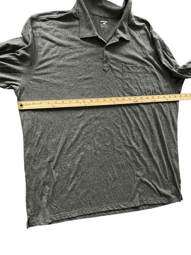 Horny Toad Men Polo Shirt 2XL Long Sleeve Gray Lightweight Pocket Organic Cotton - Picture 4 of 6