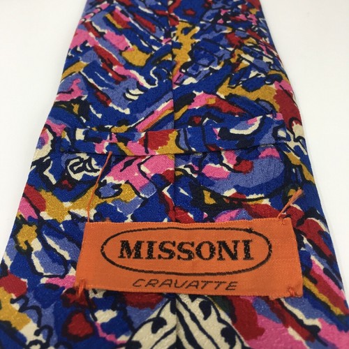 Vintage Missoni Mens Cravatte Neck Tie Multi-Color Abstract Print Made in Spain - Picture 3 of 9