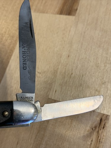 Vintage RANGER 3 Blade Ultra Honed Folding Pocket Knife Prov. USA Pat. 3317996 - Picture 9 of 19