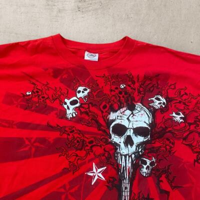 00s civarize sheep skull カットソー y2k Xzavier Skull Cross Wing Grunge Cyber Y2K Style T-shirt - Etsy