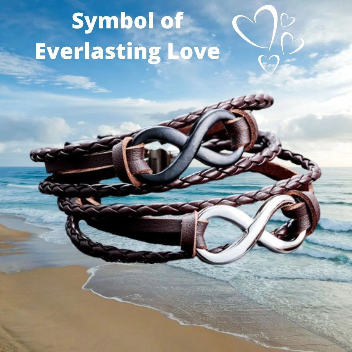 Matching couple store bracelets leather