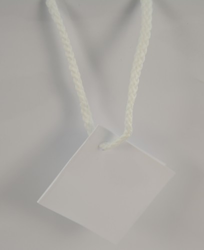 Large White Glossy Drawstring Gift Bags with Tags for Shops Parties Weddings - Picture 6 of 7