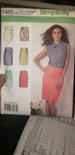 SIMPLICITY PATTERN LOT 2255 1465 SZ 14-22 Easy TUNIC BUTTON SHIRT Pencil SKIRT - Picture 3 of 4