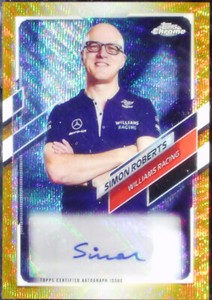 2021 Topps Chrome Formula 1  F1 Simon Roberts  Auto Gold Wave CA-SR  31/50