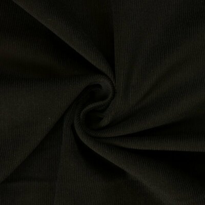 Feincord 100% Baumwolle | Meterware | Öko-Tex Klasse 1 | 0,5m | schwarz