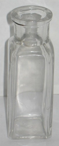 Vintage quadratische Klarglasflasche Apotheker Requisite Vase Scheune Grabung Müllhalde Fund - Bild 4 von 6