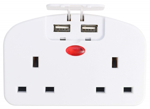UK to European or Intercontinental Travel Adaptor with Two USB Ports 1351PP - Picture 4 of 6