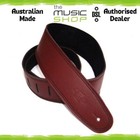 DSL 2.5" GES Padded Suede Leather Guitar Strap, Maroon/Black - GES25-16-1