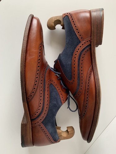 Barker Creative Brogue, Mcclean Rosewood Calf, Navy Suede Oxford UK11 F US12 - Bild 6 von 9