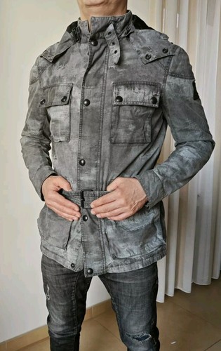 Belstaff Roadmaster Grey Camo Waxed Cotton Jacket, Size 48 ITA,38 UK , About M - Foto 3 di 24
