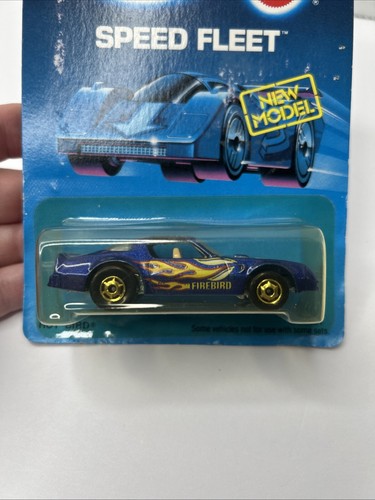 Vintage 1988 Hot Wheels Blue w/Flames Hot Bird Gold Wheel Speed Fleet 1451 Car🔥 - Picture 5 of 9