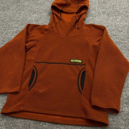 Melanzana Micro Grid Hoodie Kids Small Orange Baselayer Colorado Gorpcore - Picture 2 of 11