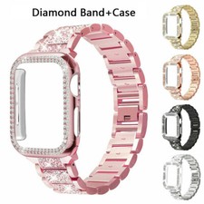 Case Bling Stainless Steel Band For Apple Watch Series 10 9 8 7 6 SE 5 4 3 2 49