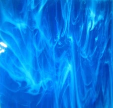 ROYAL BLUE WISPY Transparent Stained Glass SHEET or Mosaic Tiles GORGEOUS!