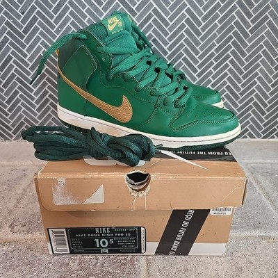 Nike Dunk High Pro SB St Patricks Day Sz 10.5 Irish Green Gold 305050-373 2013 