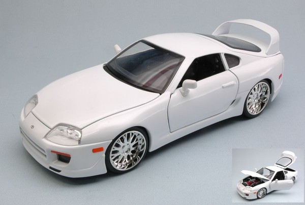 Fast & Furious Brians Toyota Supra 1995 White 1:24 Modell Jada Toys-image