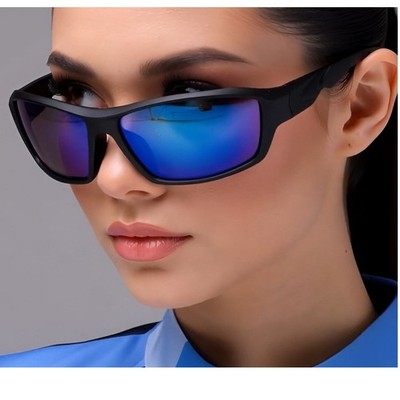 Sport Sunglasses Women Blue Mirrored Lens Driving Cycling Shades Lentes Gafas