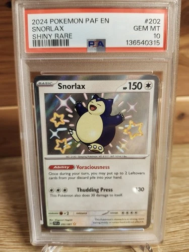 Pokemon Paldean Fates SNORLAX 202/091 Shiny Rare PSA 10