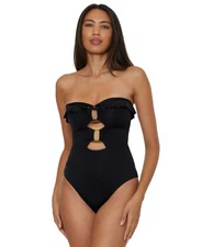 Soluna Women's Buckle-Up Convertible One-Piece Swimsuit, Black Size L 0348