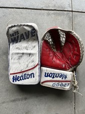 Vintage Heaton L2000 Rękawice bramkarskie Traper 1475 Wave Blocker Montreal Canadiens