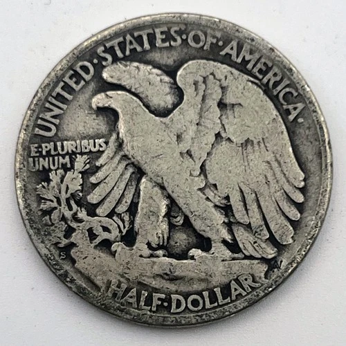 1923-S Walking Liberty Half Dollar 50 Cents 90% Silver San Francisco Mint F Fine