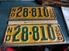 Vintage Matching Pair North Dakota License Plates 1930  28-810  Lot 25-49