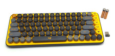 LOGITECH POP KEYS Mechanical Wireless Keyboard Customizable Emoji -Blast Yellow